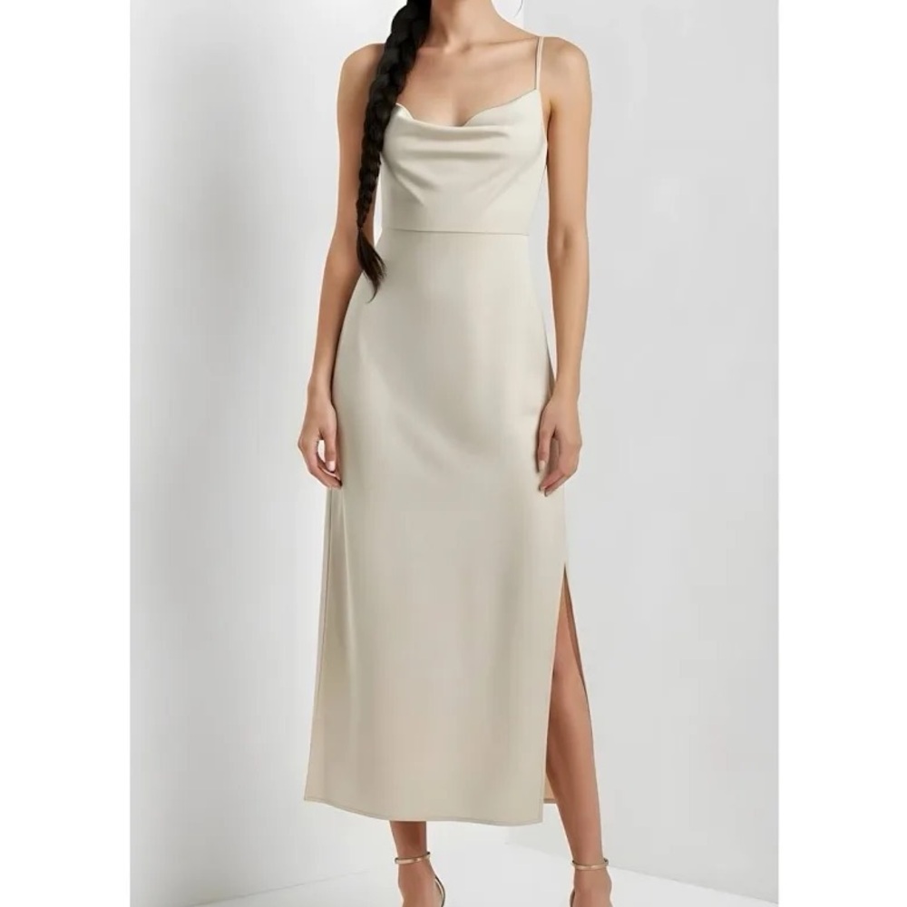 BHLDN champagne maxi dress